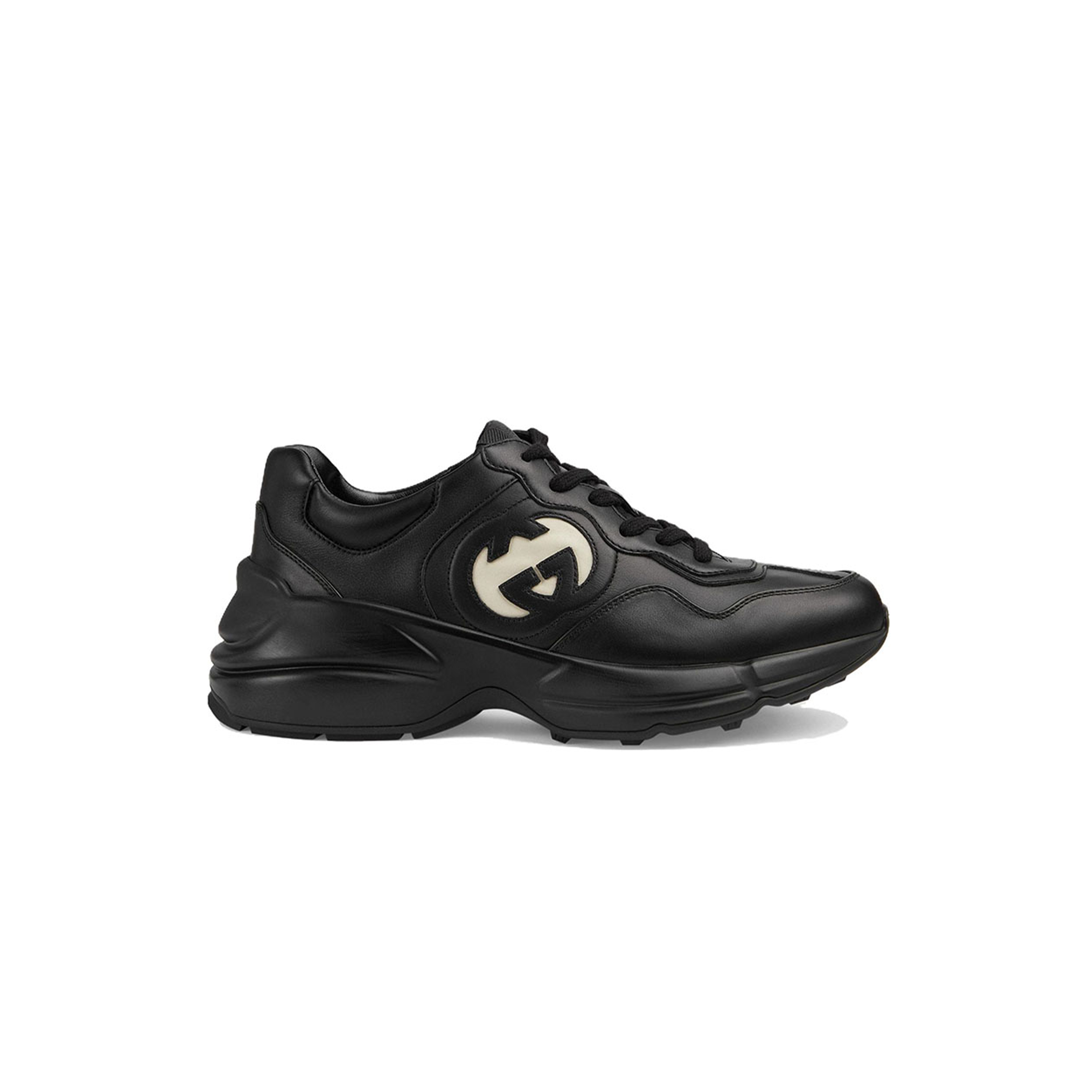 G*u*i rhyton leather sneakers ''black white'' 757887
